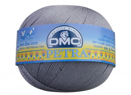 DMC Petra Nr. 8 Häkelgarn Unicolor 5414 Mittelgrau