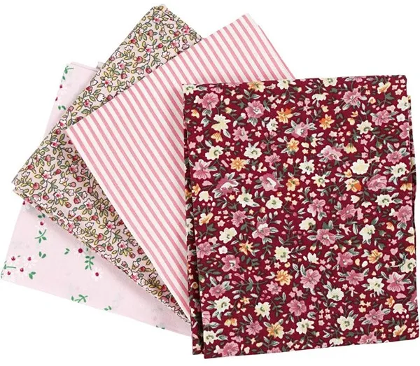 Creativ Company Patchworkstoff Rosa 45x55cm 4 Stk.