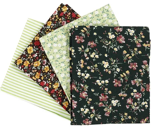 Creativ Company Patchworkstoff Grün 45x55cm 4Stk.